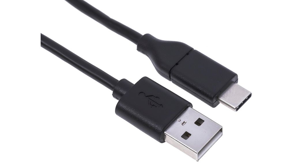Kabel, USB A-Stecker - USB C-Stecker, 2m, USB 2.0, Schwarz